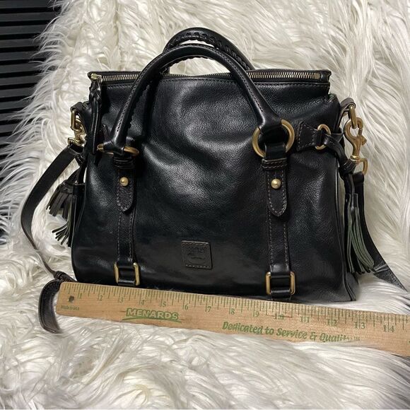 Dooney and Bourke Florentine Black Leather Satchel Handbag - Picture 7 of 14